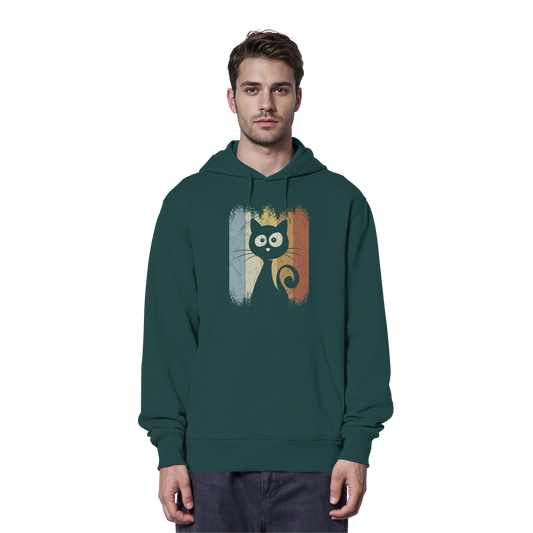 Retro Katze Silhouette - Organic Hoodie