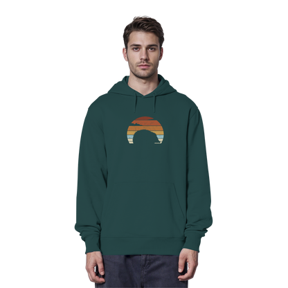Retro Igel Silhouette im Sonnenuntergang - Organic Hoodie