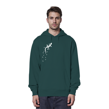 Gecko Eidechse Silhouette hell - Organic Hoodie
