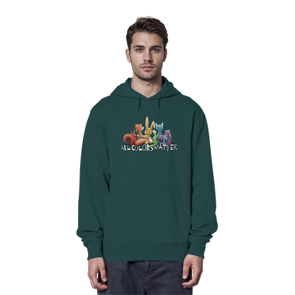 All Colors Matter! Regenbogen Tiere für Vielfalt - Organic Hoodie