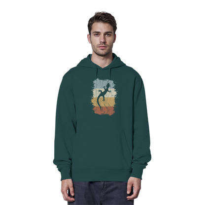 Retro Gecko Salamander Silhouette - Organic Hoodie