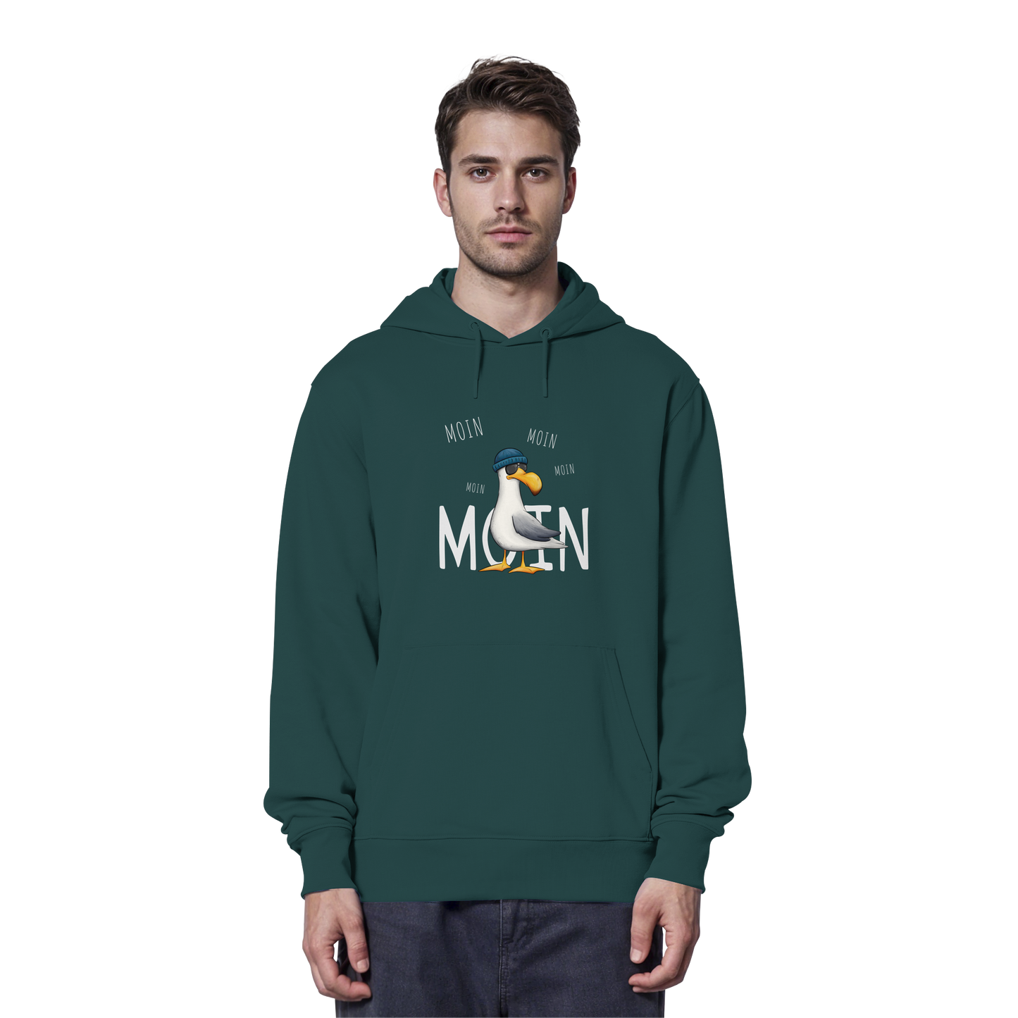 Moin Moin Lässige Hipster Möwe  - Organic Hoodie