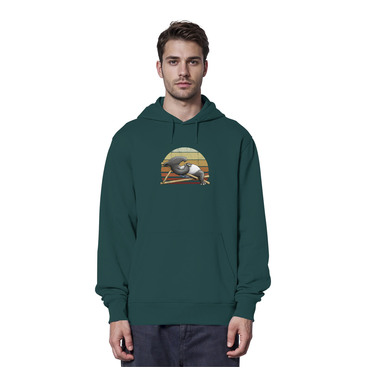 Lässiger Retro Sundown Tapir - Organic Hoodie