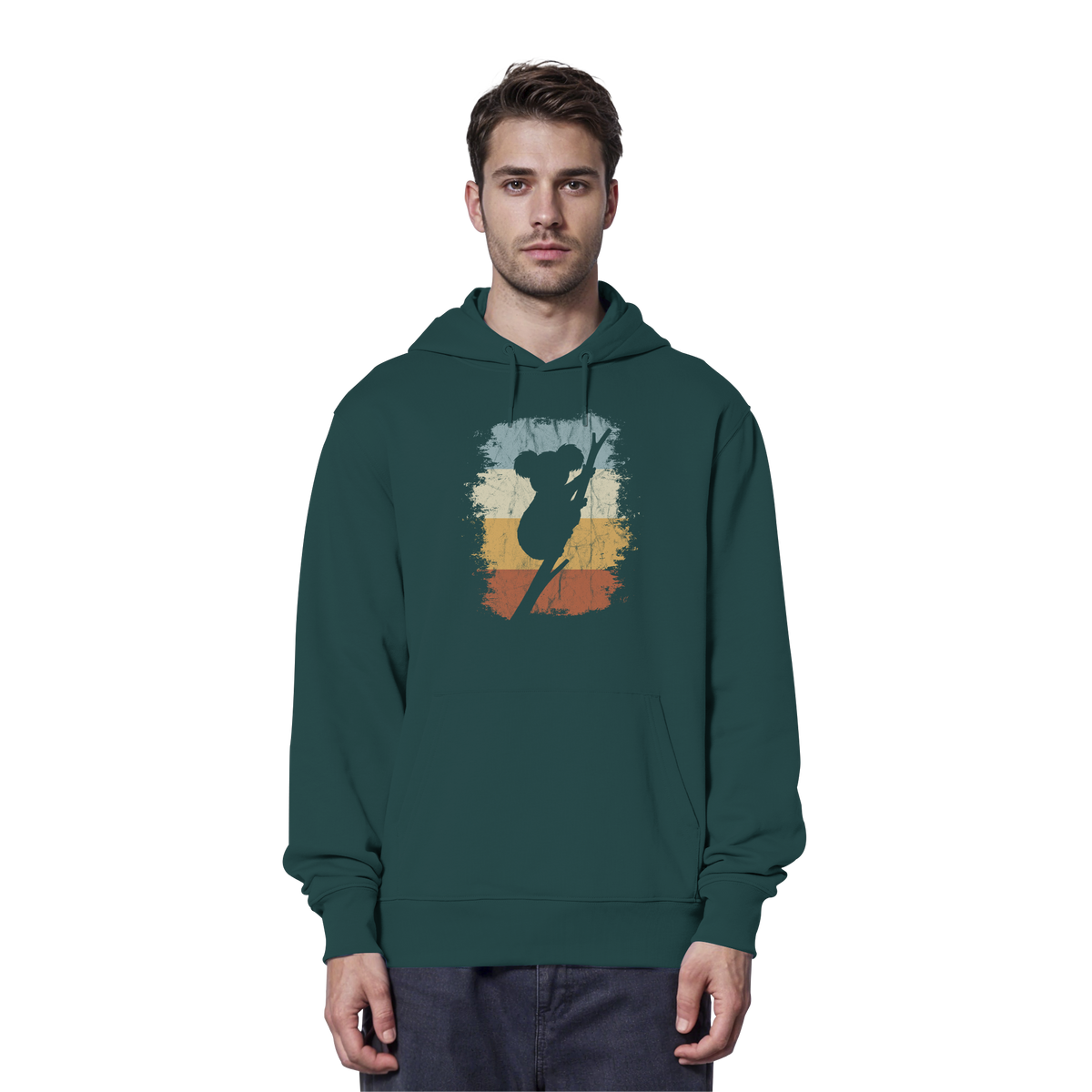 Retro kletternder Koala-Bär - Organic Hoodie