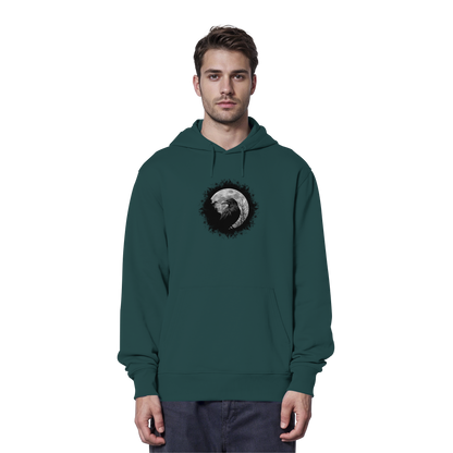 Schwarzer Rabe bei Vollmond  - Organic Hoodie