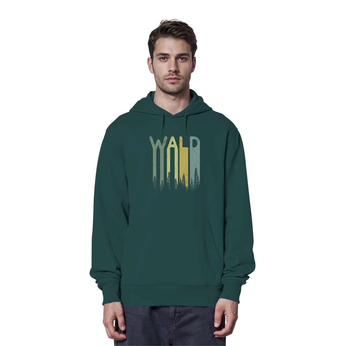 Wald Retro Forst Schriftzug - Organic Hoodie