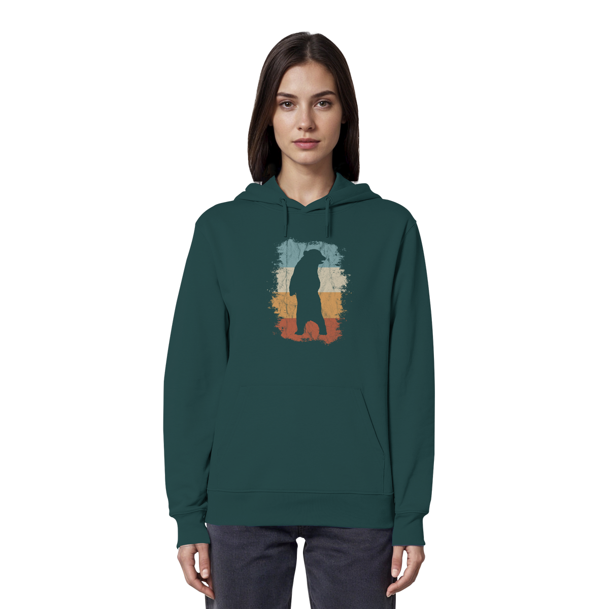 Retro Bären-Silhouette - Organic Hoodie