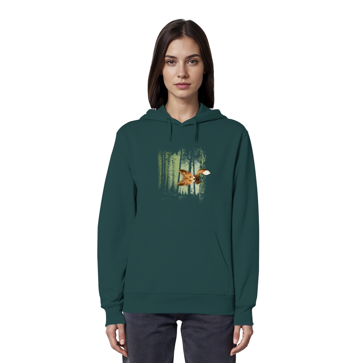 Fuchs im Zwielicht-Wald - Organic Hoodie