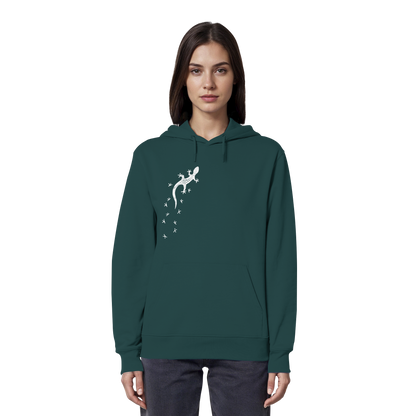 Gecko Eidechse Silhouette hell - Organic Hoodie