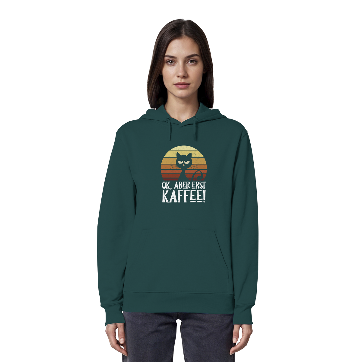 Ok, aber erst Kaffee | launische Katze - Organic Hoodie