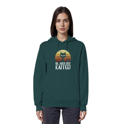 Ok, aber erst Kaffee | launische Katze - Organic Hoodie