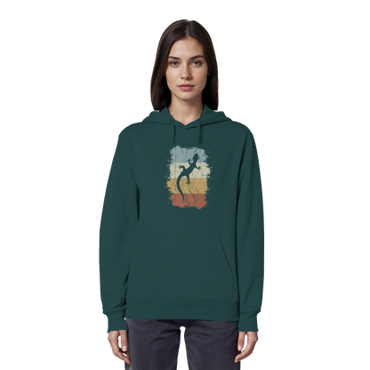 Retro Gecko Salamander Silhouette - Organic Hoodie