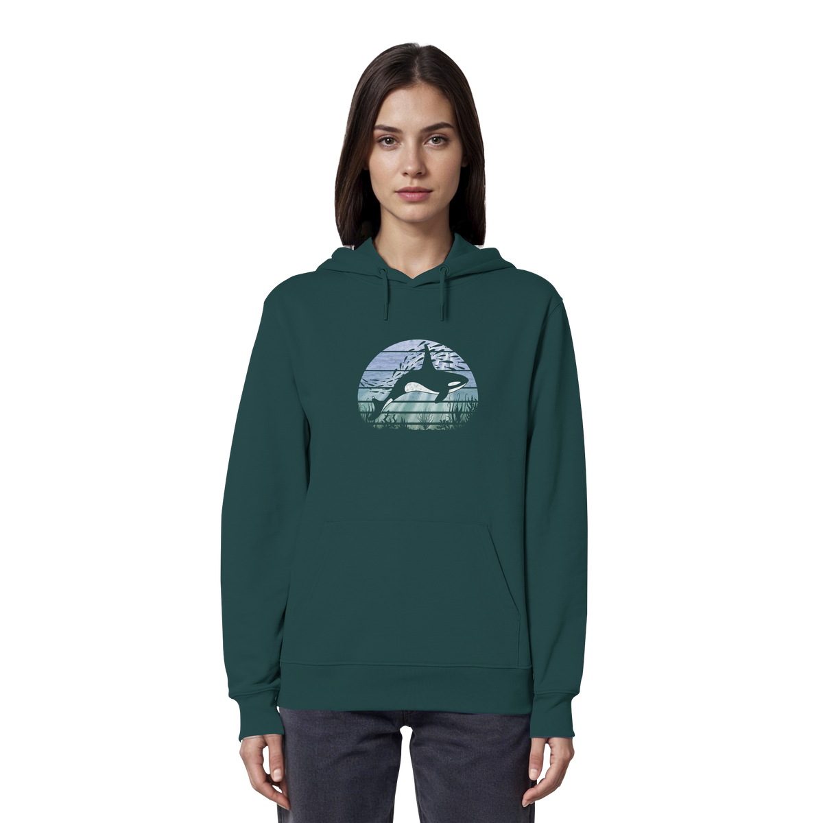 Retro Tiefsee Schwertwal Orca - Organic Hoodie