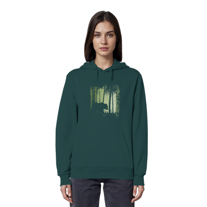 Braunbär im Zwielicht Wald - Organic Hoodie