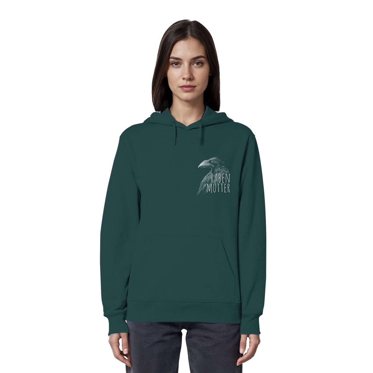 Rabenmutter schwarze Krähe Rabe - Organic Hoodie