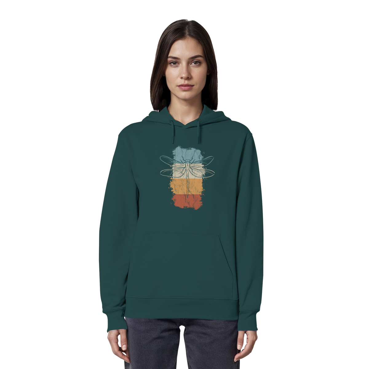 Retro Kunst Libelle | Vintage Dragonfly - Organic Hoodie