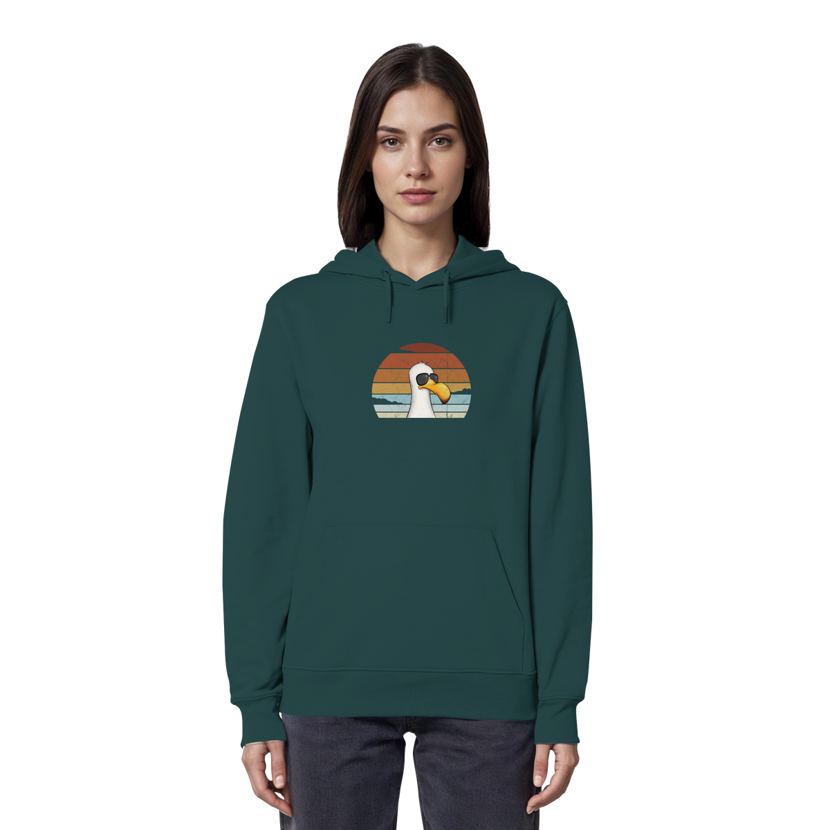 Cool lässige Retro Möwe - Organic Hoodie
