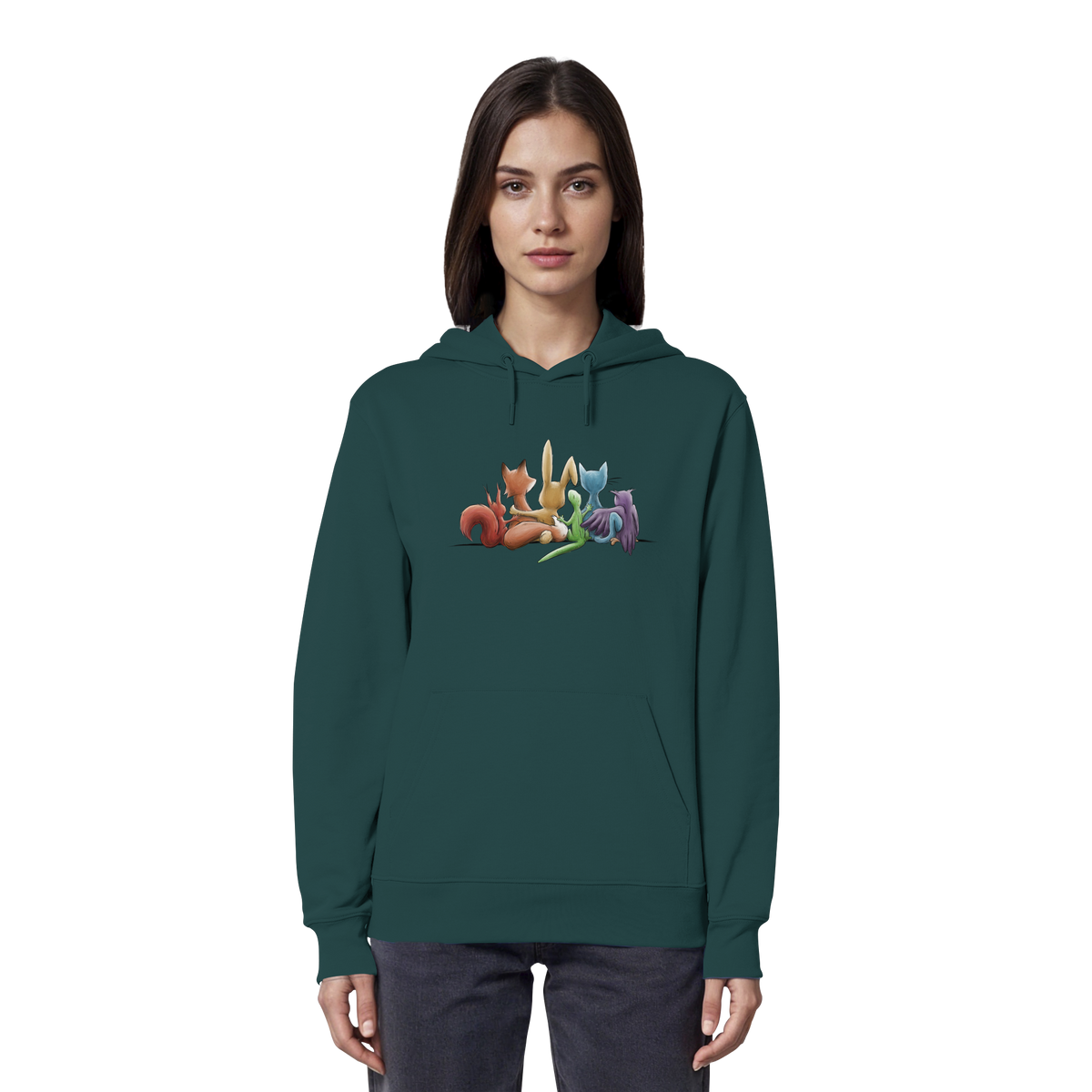 Regenbogen Tiere für Freundschaft, Toleranz und Vielfalt - Organic Hoodie