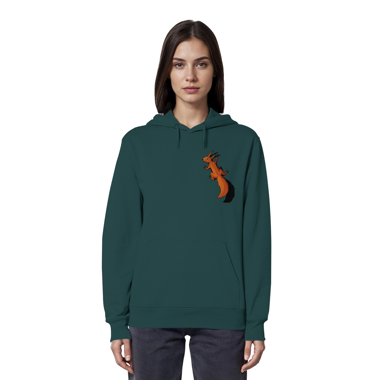 Süßes Eichhörnchen klettert - Organic Hoodie