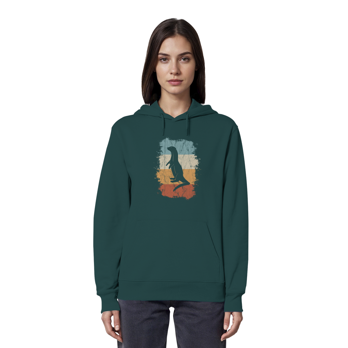 Retro Otter Fischotter Silhouette - Organic Hoodie
