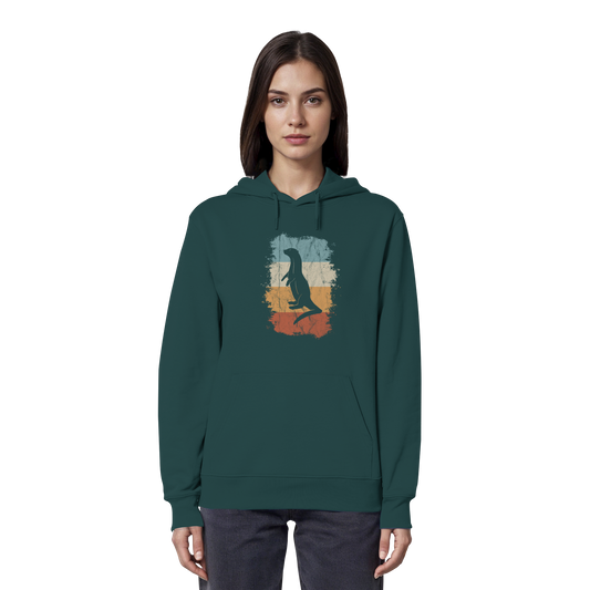 Retro Otter Fischotter Silhouette - Organic Hoodie