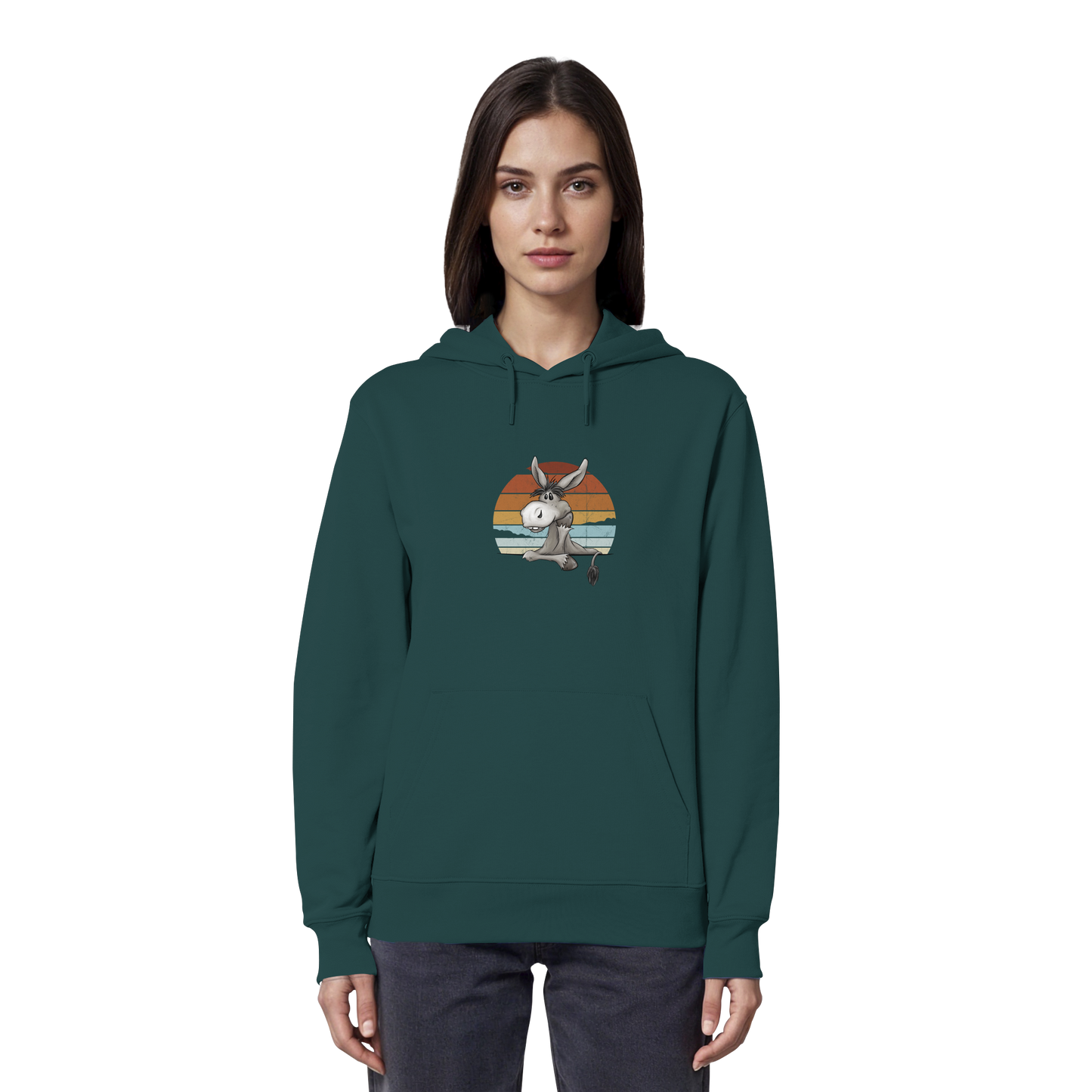 Lässiges Maultier Retro Esel - Organic Hoodie