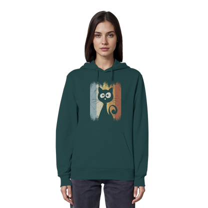 Retro Katze Silhouette - Organic Hoodie