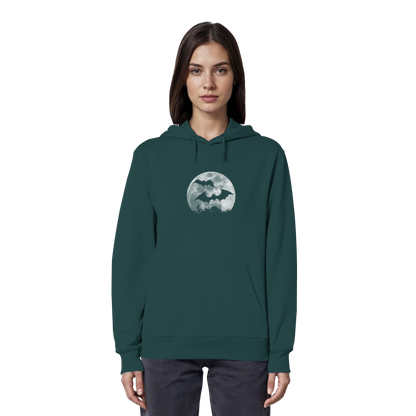 Fledermaus Silhouetten bei Vollmond - Organic Hoodie