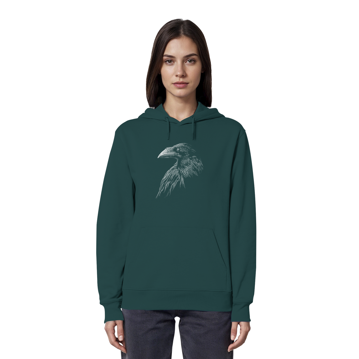 Kritzelkunst Rabe Krähe - Organic Hoodie