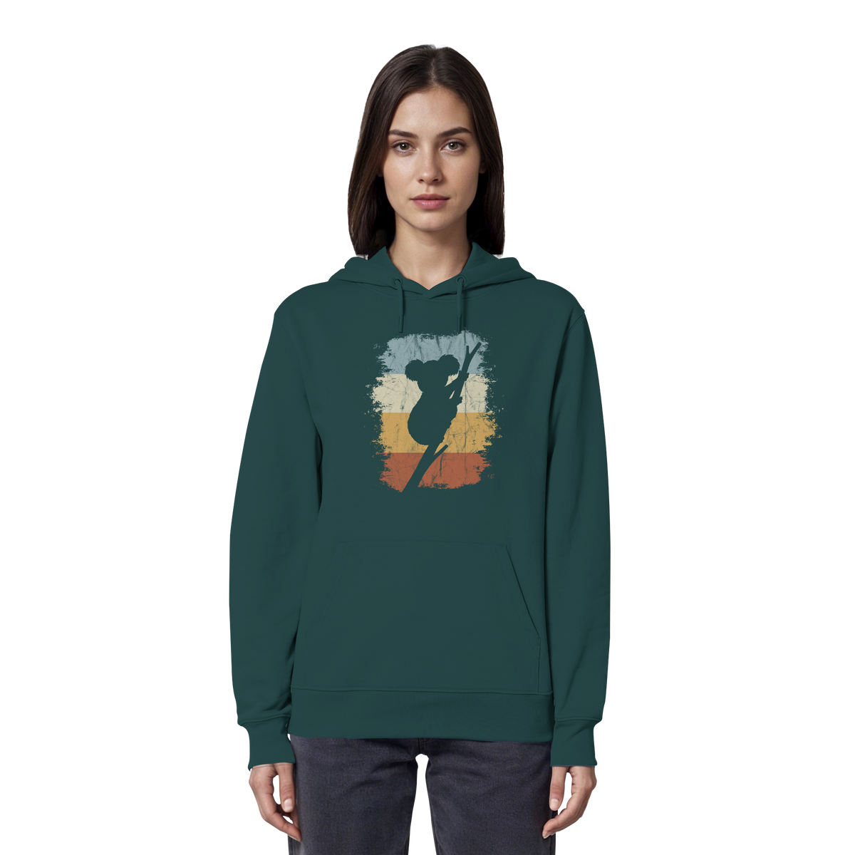 Retro kletternder Koala-Bär - Organic Hoodie