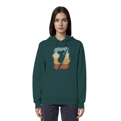 Retro kletternder Koala-Bär - Organic Hoodie