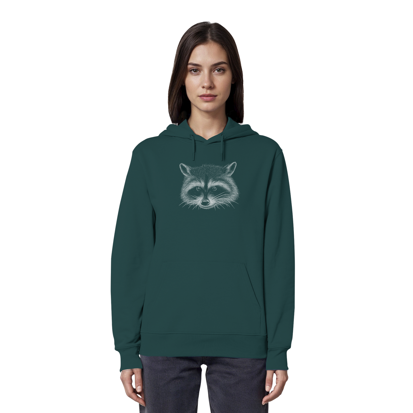 Waschbär Illustration Kritzelkunst - Organic Hoodie