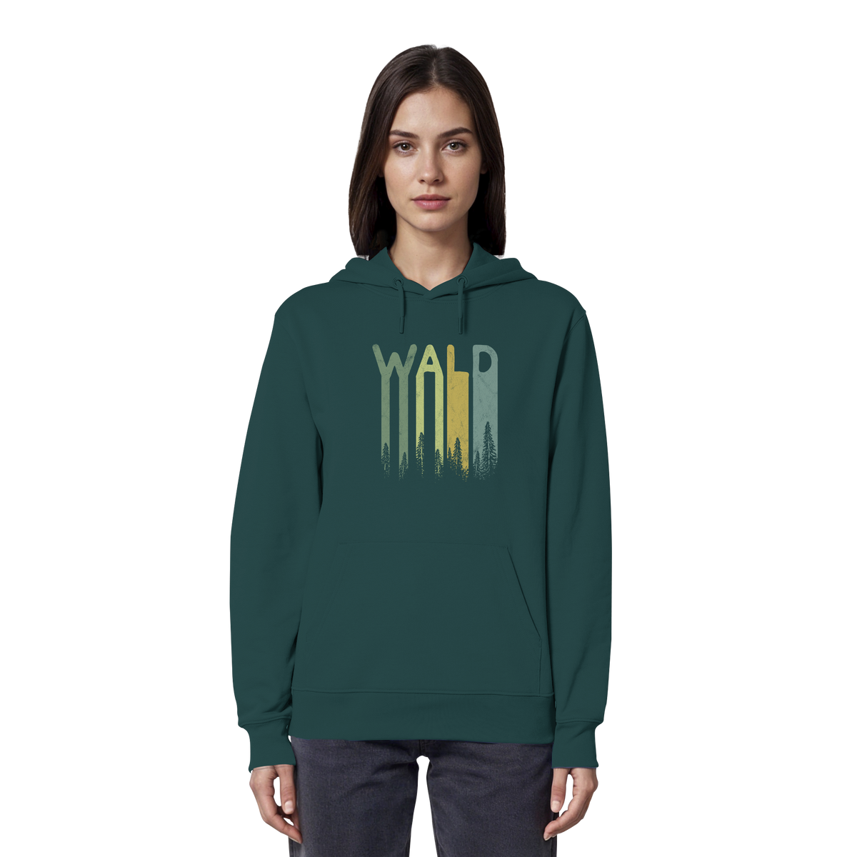 Wald Retro Forst Schriftzug - Organic Hoodie