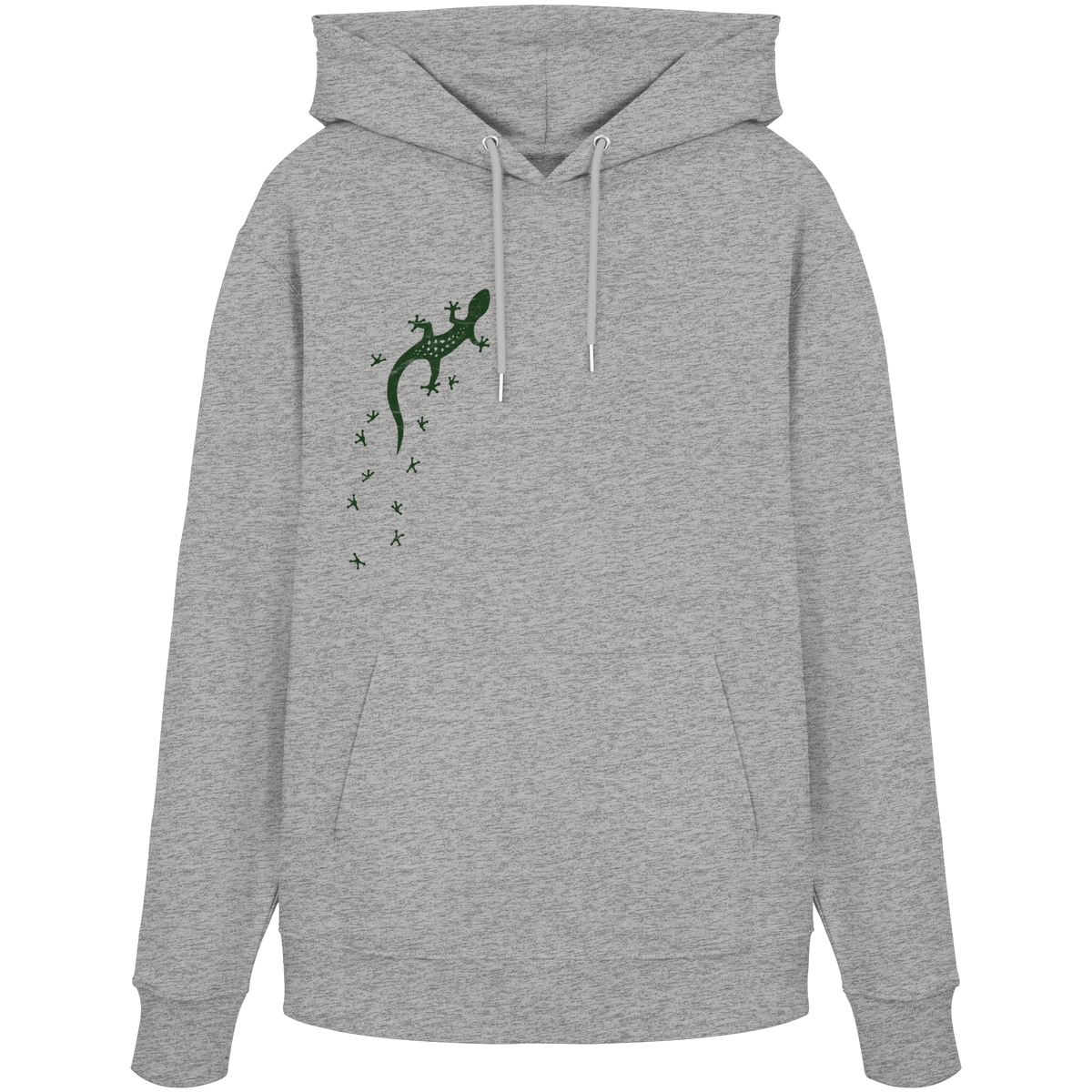 Gecko Eidechse Silhouette dunkel - Organic Hoodie