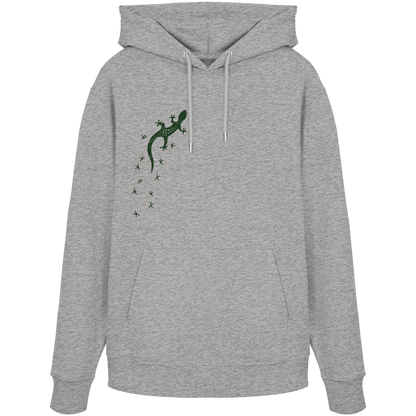 Gecko Eidechse Silhouette dunkel - Organic Hoodie