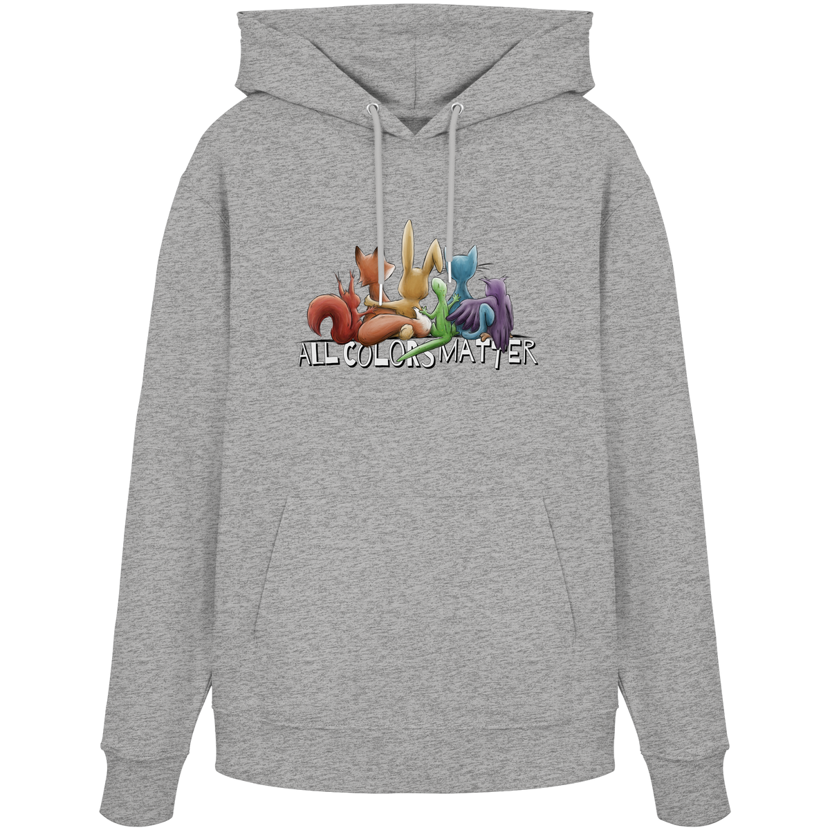 All Colors Matter! Regenbogen Tiere für Vielfalt - Organic Hoodie