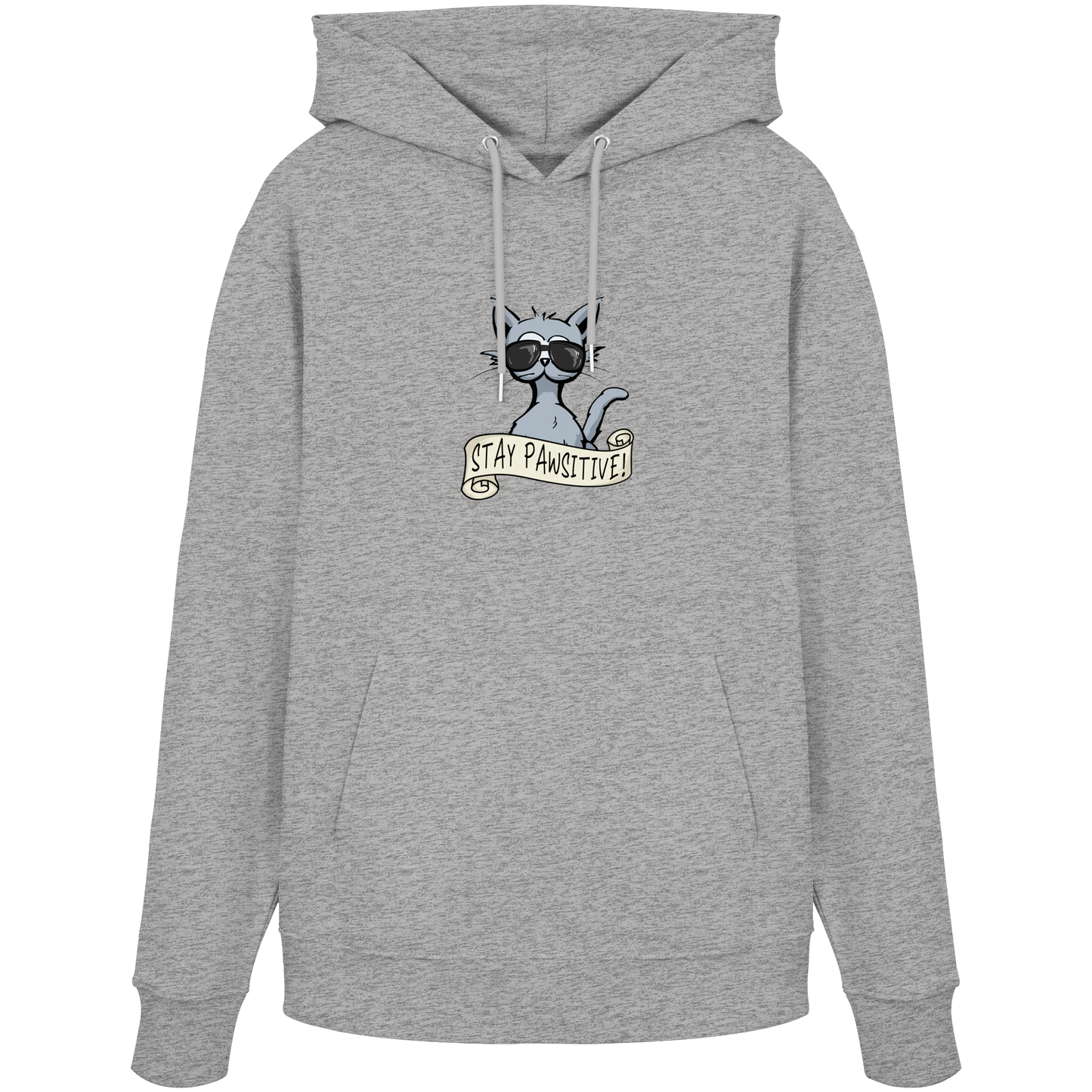 Stay Pawsitive Bleib lässig Hipster Katze - Organic Hoodie