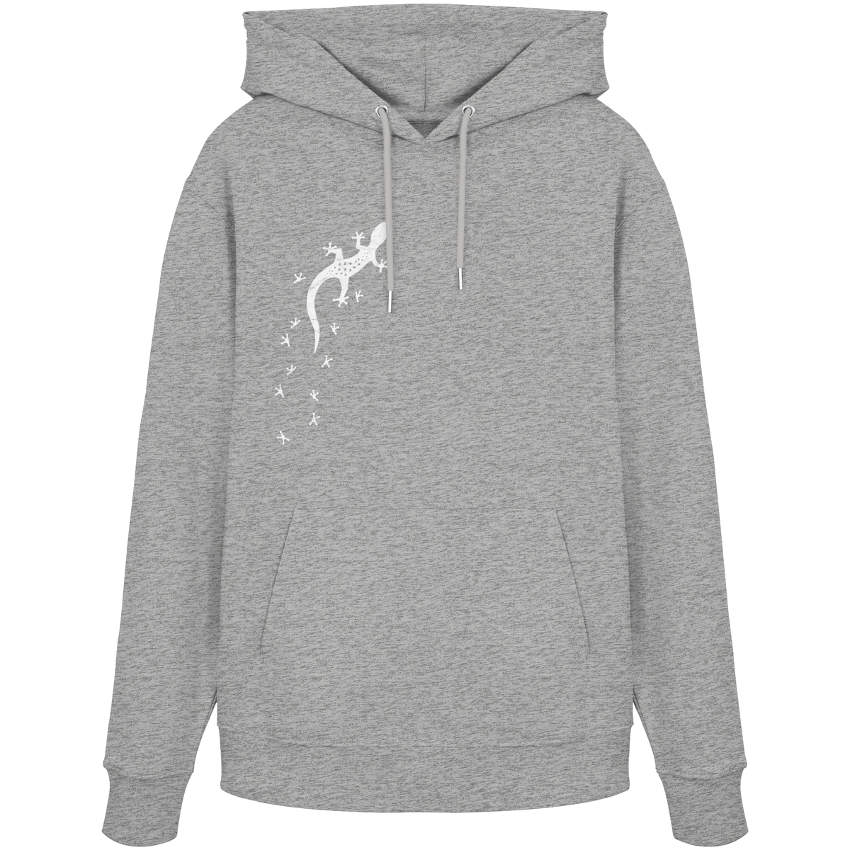 Gecko Eidechse Silhouette hell - Organic Hoodie