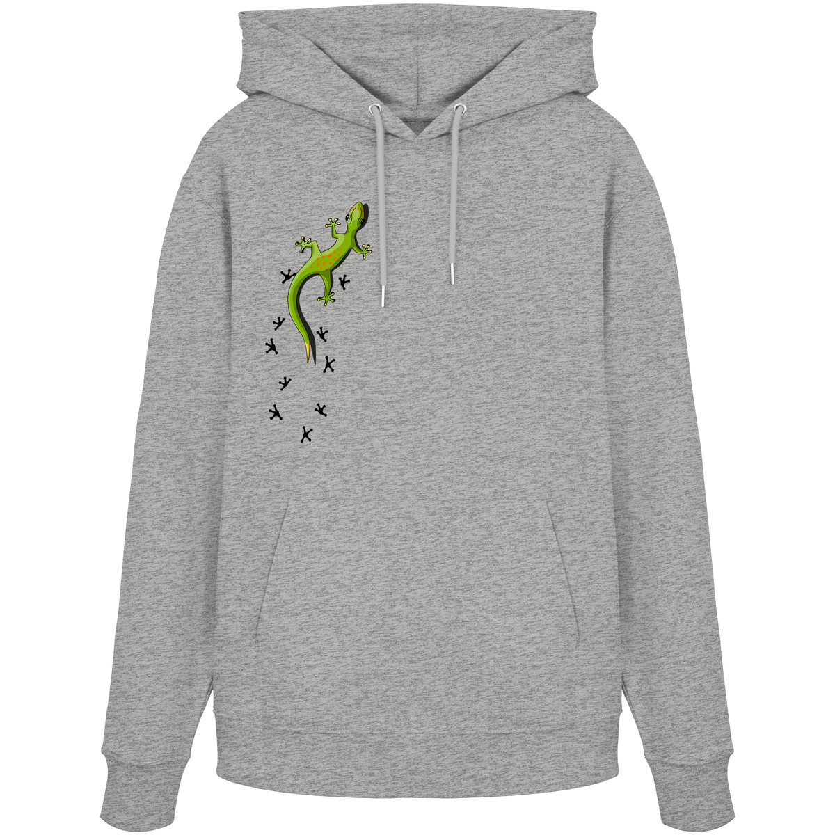 Kletternder Gecko mit Spuren - Organic Hoodie