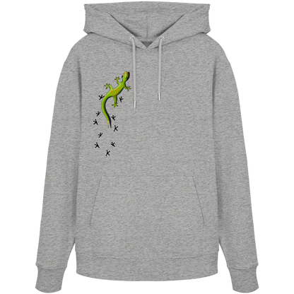 Kletternder Gecko mit Spuren - Organic Hoodie