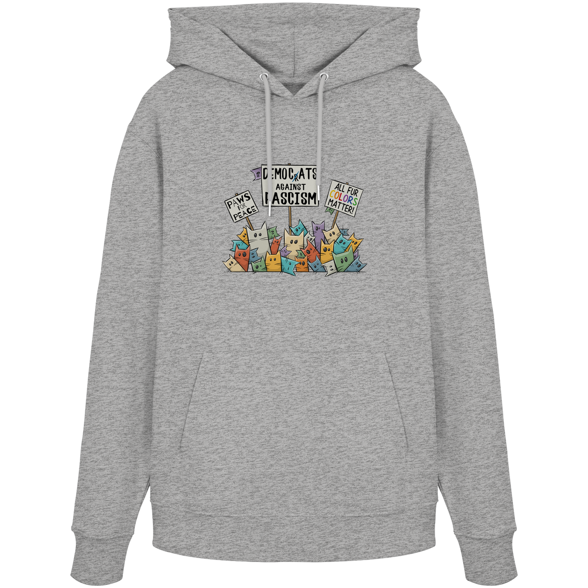 Demo-Katzen gegen Faschismus und für Vielfalt - Organic Hoodie