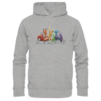 All Colors Matter! Regenbogen Tiere für Vielfalt - Organic Hoodie