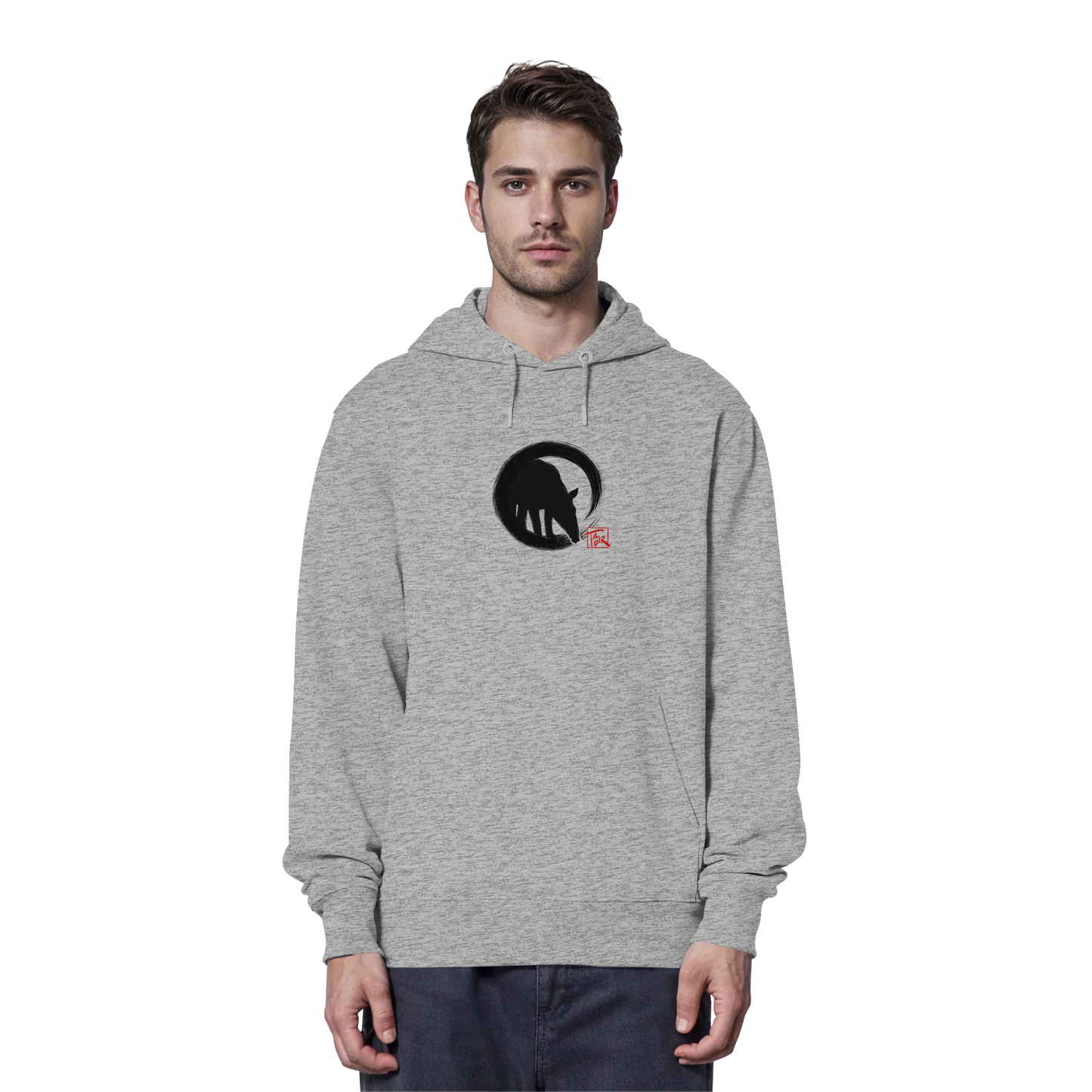 Zen Tapir im japanischen Enso Kreis - Organic Hoodie