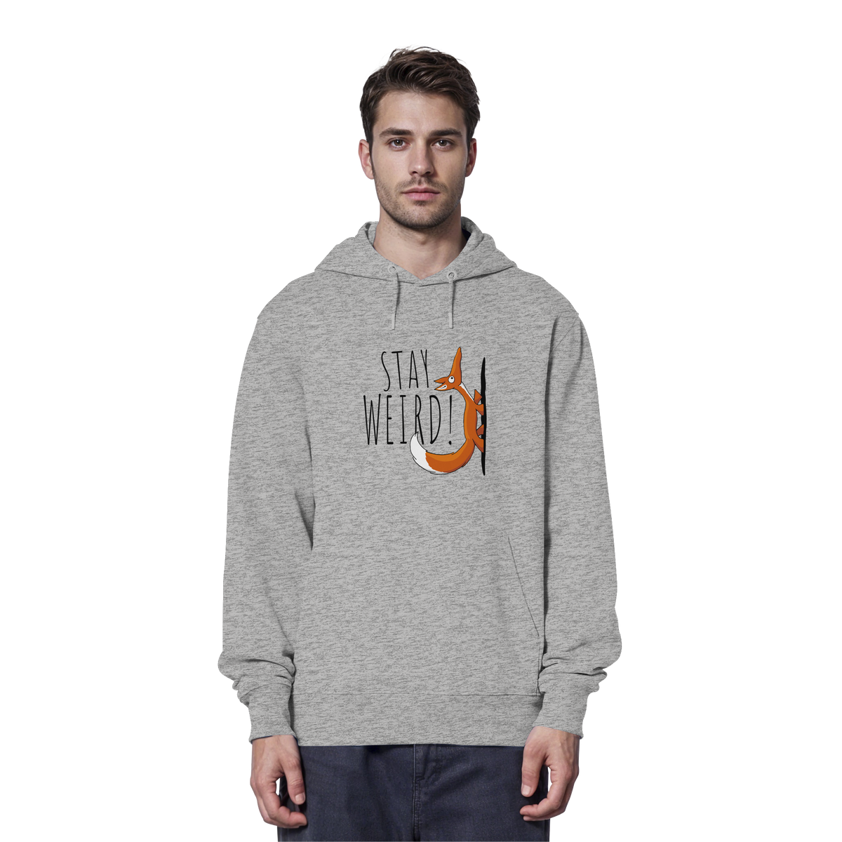 Stay Weird! Schräger Fuchs - Organic Hoodie
