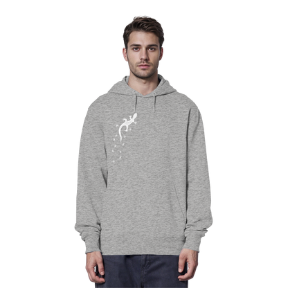 Gecko Eidechse Silhouette hell - Organic Hoodie