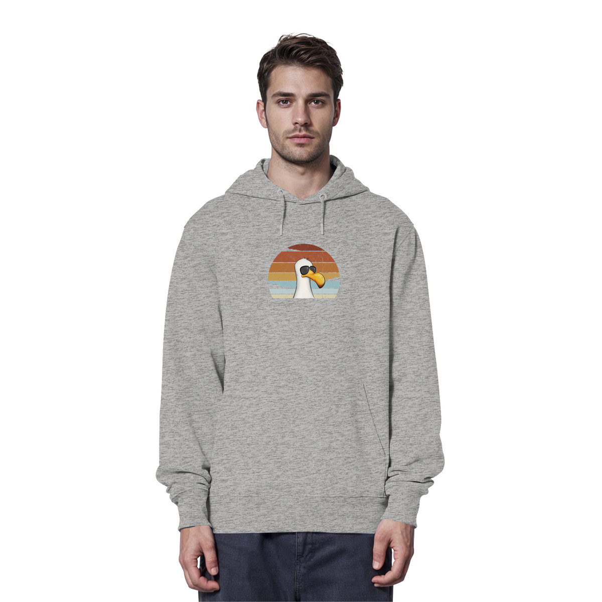 Cool lässige Retro Möwe - Organic Hoodie