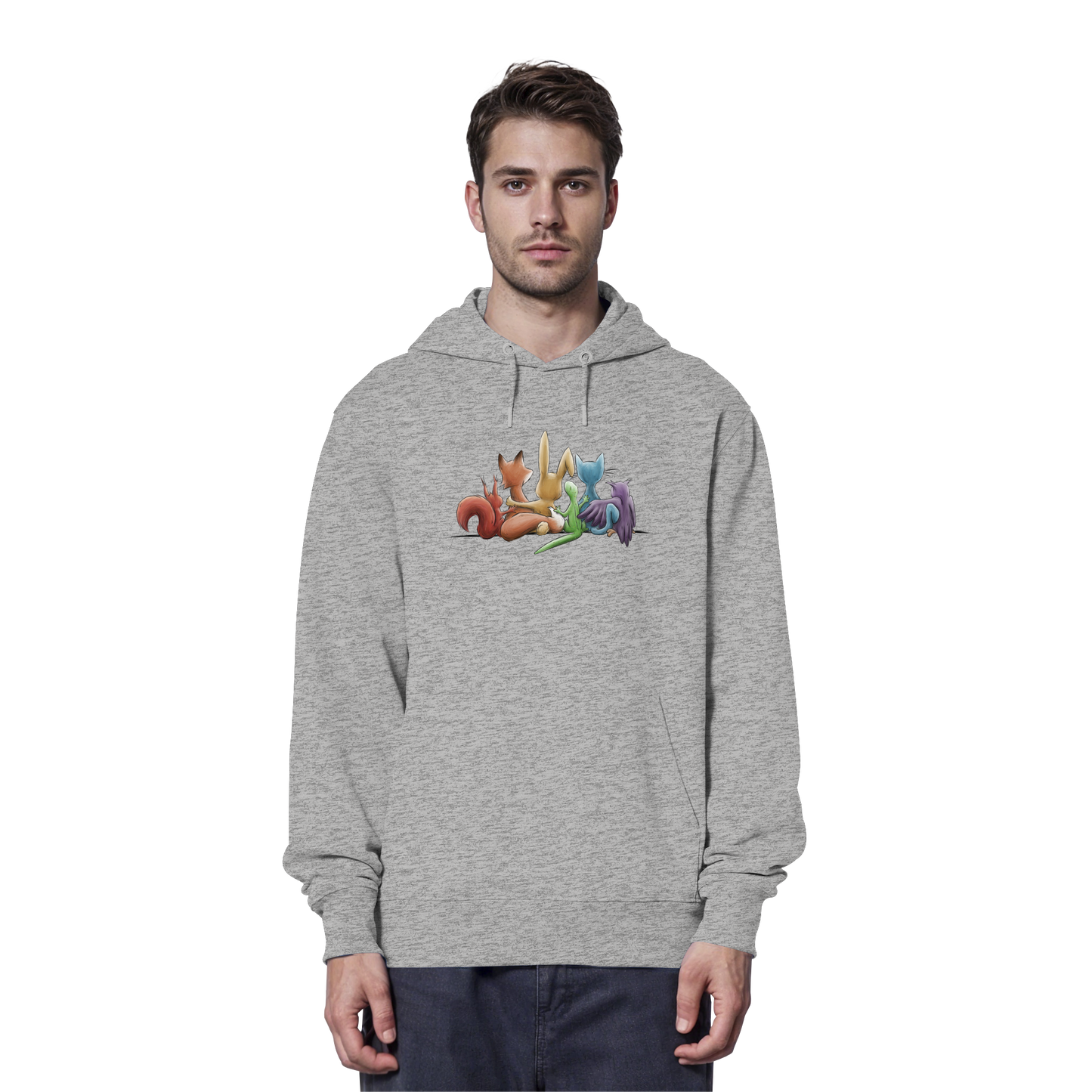 Regenbogen Tiere für Freundschaft, Toleranz und Vielfalt - Organic Hoodie