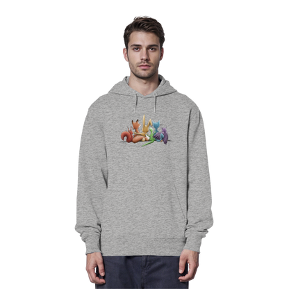 Regenbogen Tiere für Freundschaft, Toleranz und Vielfalt - Organic Hoodie