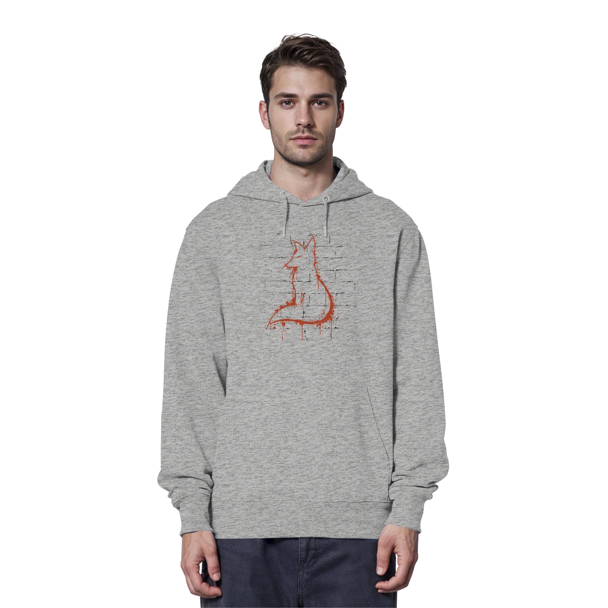 Street Art Fuchs Silhouette - Organic Hoodie