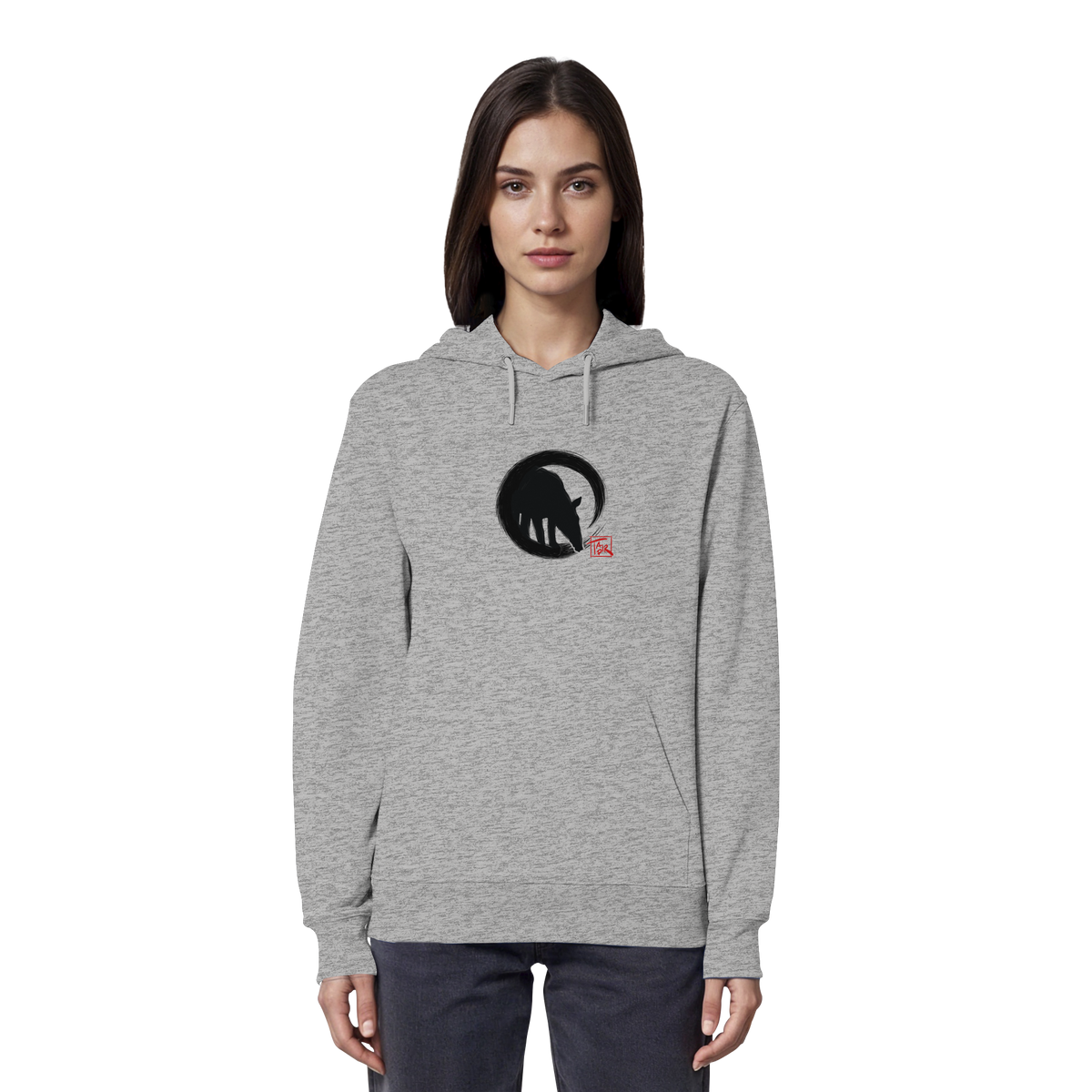 Zen Tapir im japanischen Enso Kreis - Organic Hoodie